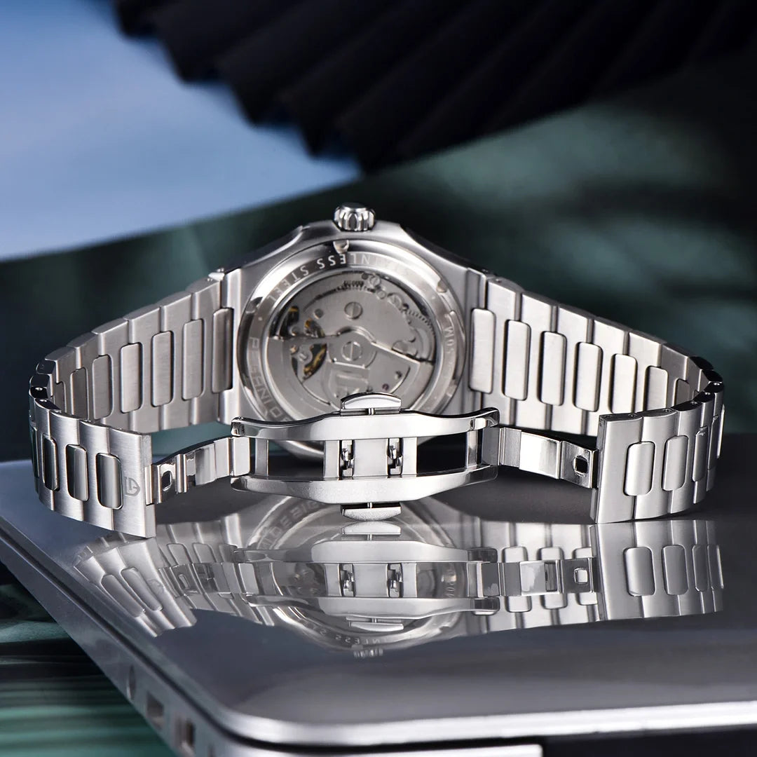 PAGANI DESIGN PD-YS025 New Automatic Men's Watch Full Stainless Steel Mechanical Wrist Watch for Men, Sapphire Dial Glass