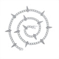Luxury Spike Design Moissanite & CZ Necklace | S925 Silver with 18K Gold Plating | Hip Hop Jewelry