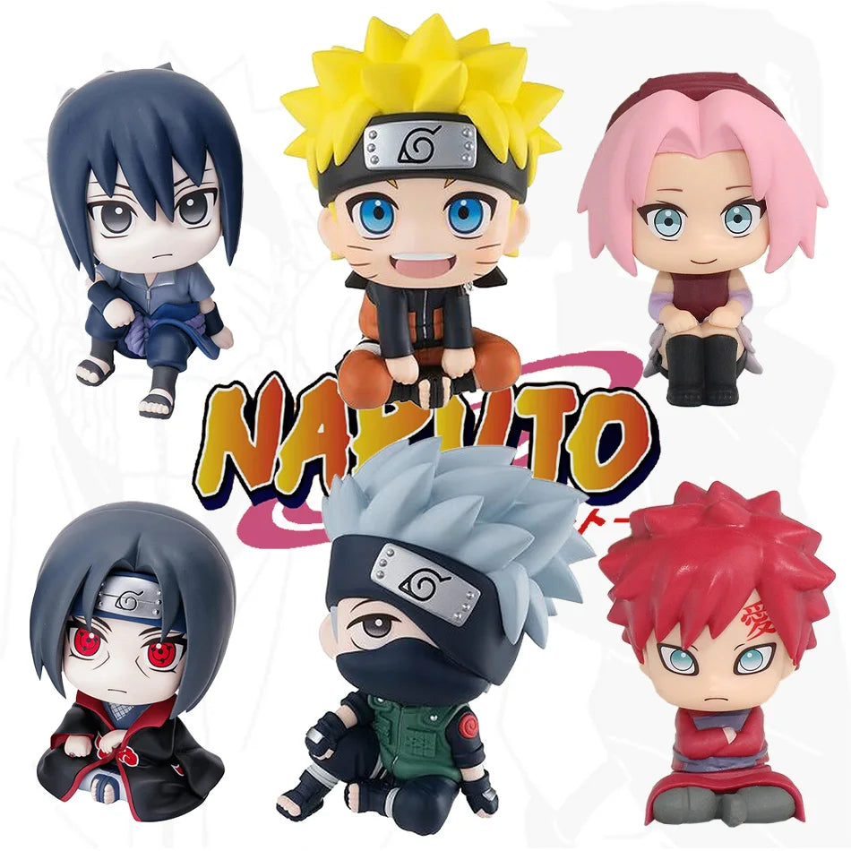 HOT Naruto Anime Figure Naruto Kakashi Action Figure Q Version Kawaii Sasuke Itachi Figurine Car Decoration Collection Model Toy