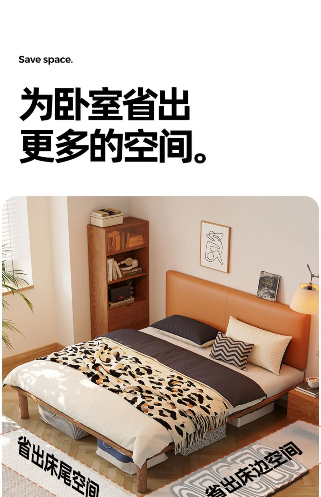 European Modern Bed Frame Double Storage Bedroom Full Size Bed Frame Headboard Nightstands Mobili Per La Casa Home Furniture