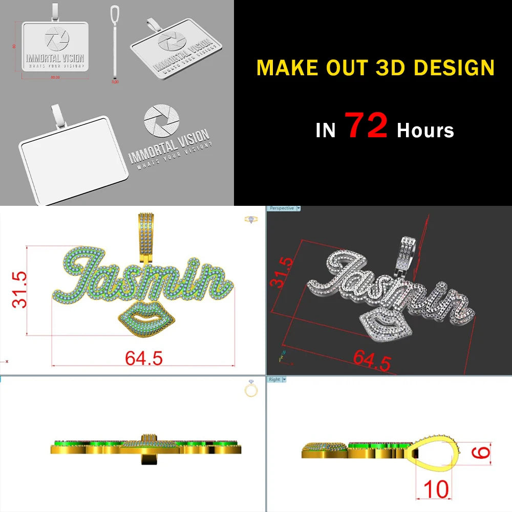 3D Pendant with Custom Design - Unique Personalized Necklace for Men and Women, Multiple Shapes and Symbol, Anniversary Gift