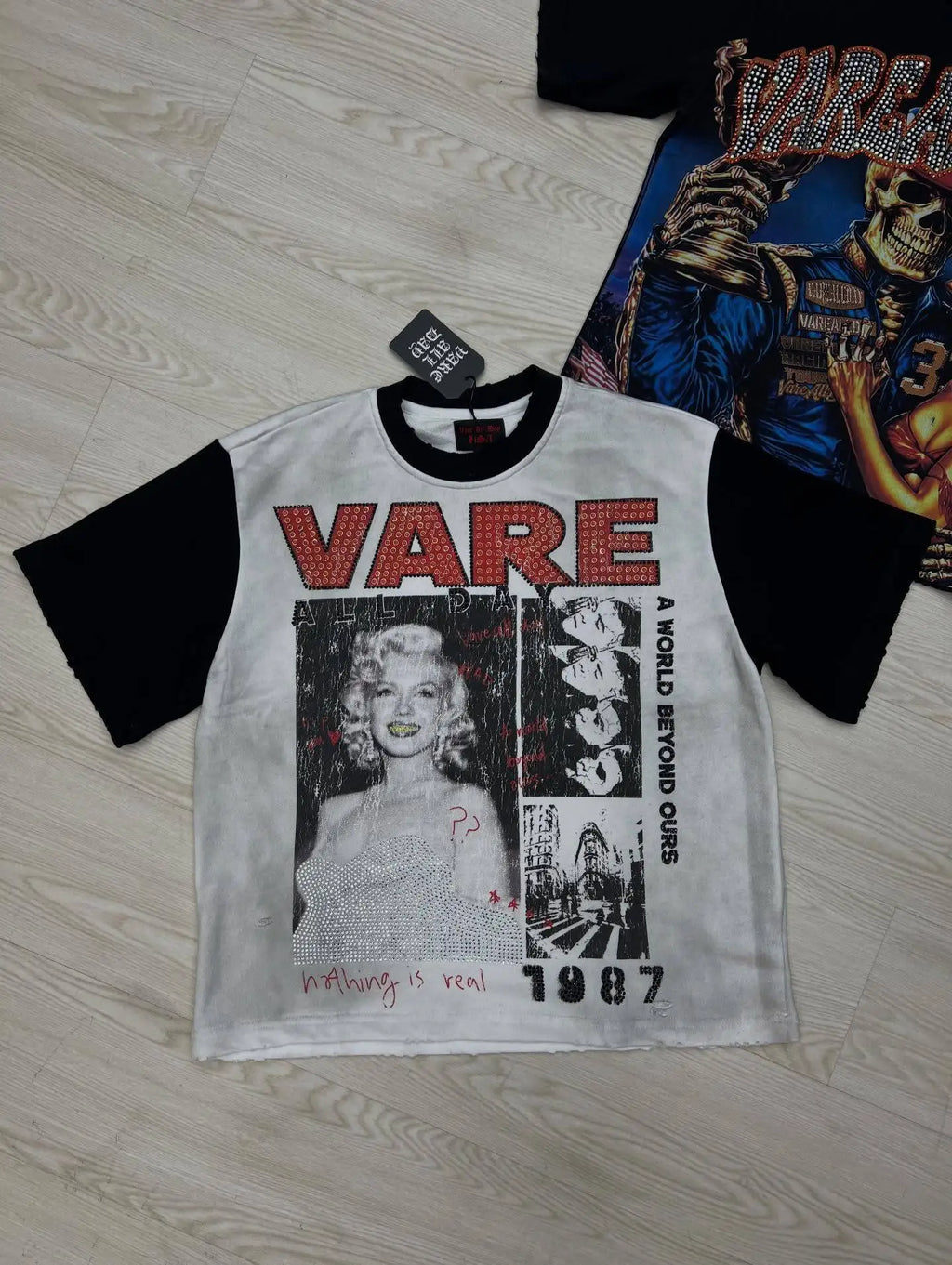 Streetwear Letter Rhinestone Cotton Short Sleeve Tshirts for Men and Women Harajuku Hip Hop Loose Shinning Diamond Tees Oversize