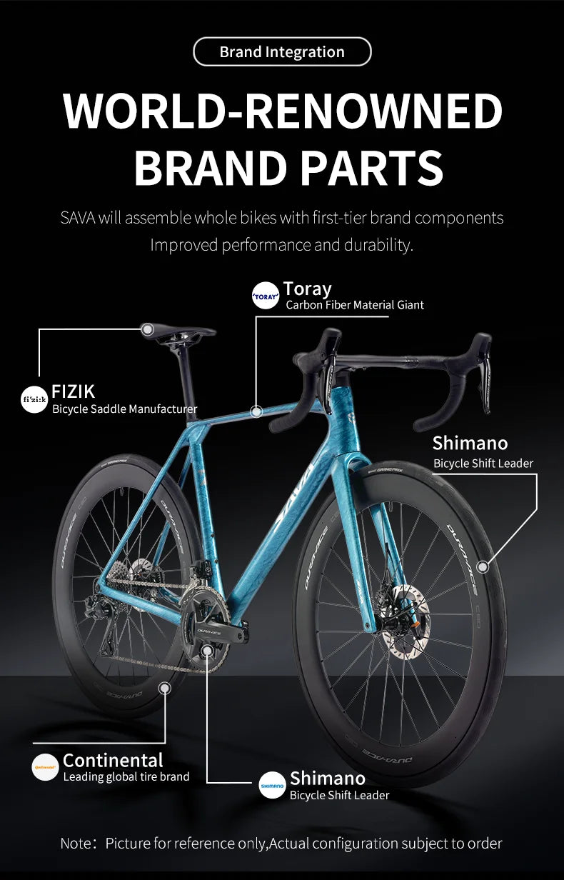 SAVA AEROX SLR9 Full Carbon Fiber Electronic Shift Road Bike with SHIMAN0 Di2 9270 Kit CP-BORA WTO B45 Rims