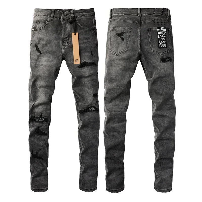 2025 KSUBI Men Personality Multi-style Low Rise Elastic Skinny Denim Pants American Style Ripped Trousers Jeans