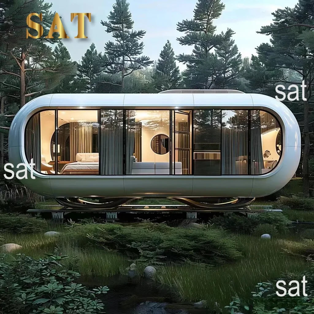 A for Multi-Functional Luxury Prefab Living Homes Micro Office Modular Container Apple Cabin Capsule House