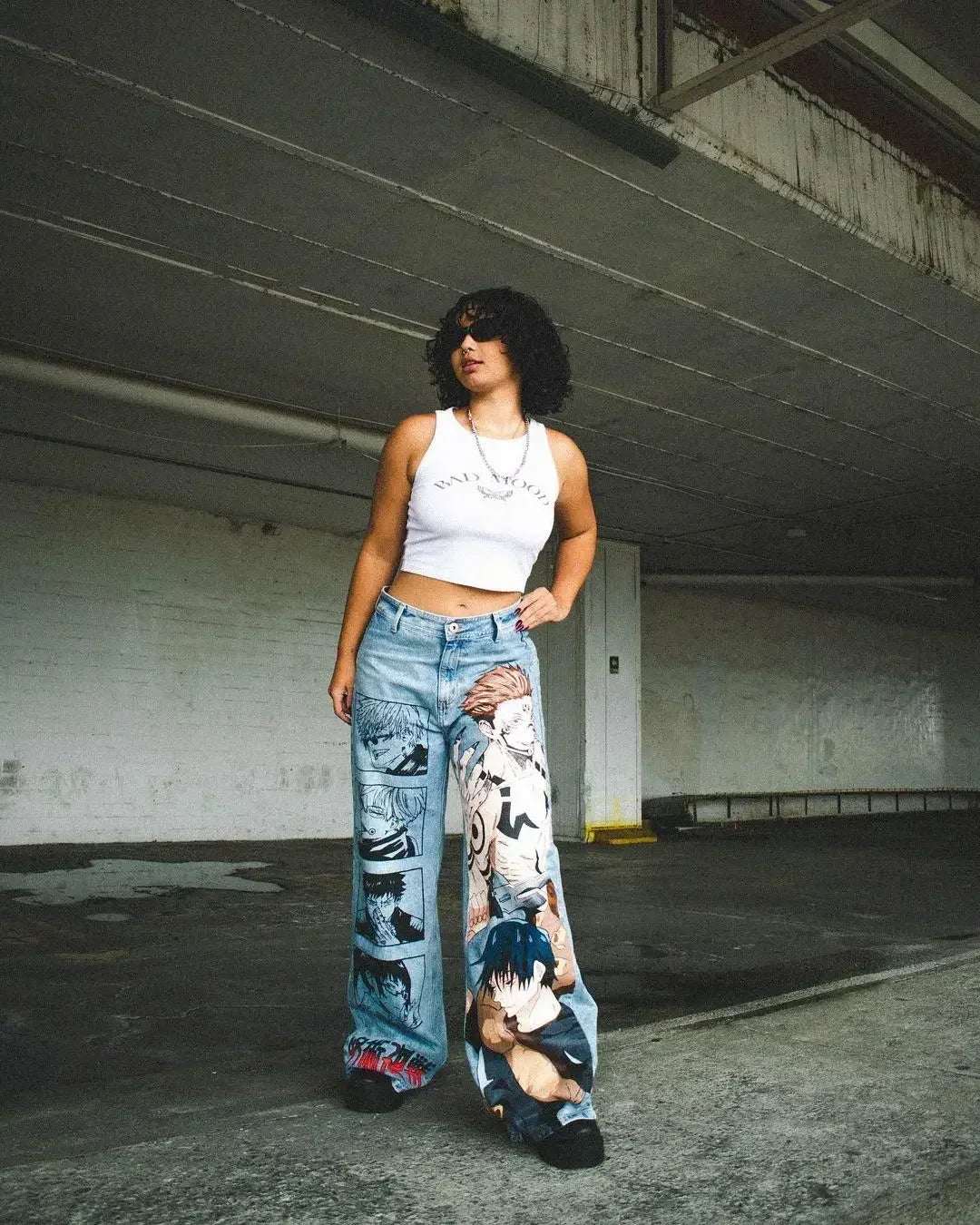 Harajuku high street y2k baggy jeans vintage wide leg denim pants popular anime jeans streetwear couples trouser men clothing