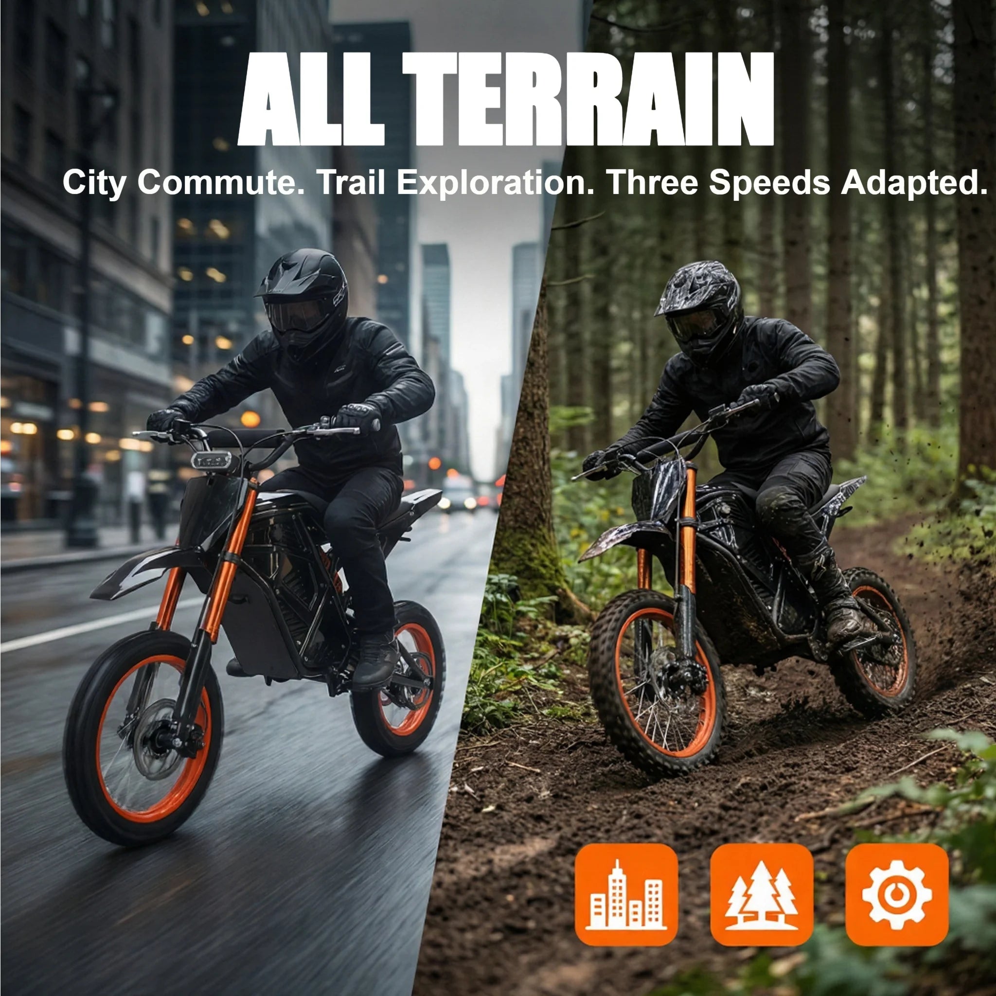 Xtion Electric Dirt Bike for Teens & Adults 2000W, 48V 23AH Motorcycle, 14"/12" Fat Tires Removable Battery Motor Bicycle