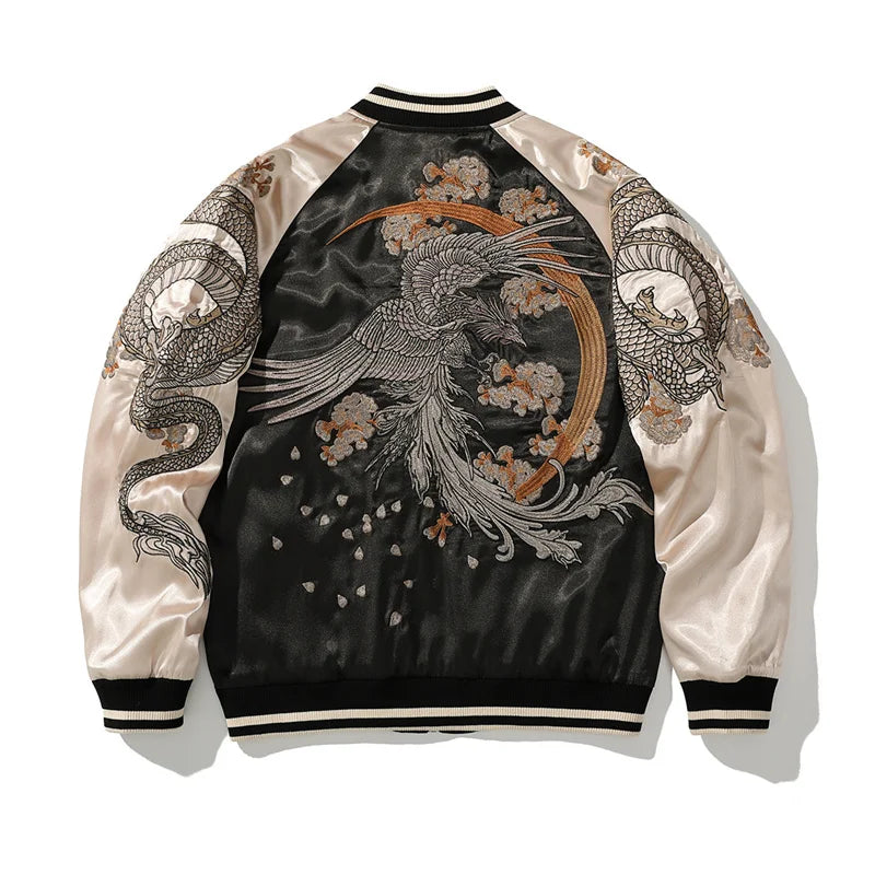 A005 Design Baseball Jackets For Man Heavy Embroidery Loose Fit Autumn Top Quality Polyester Chinese Style Chamarras Para Hombre