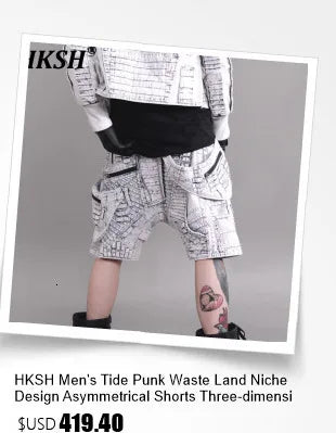 HKSH Spring Autumn Winter Men's Tide RO Heavy Niche O-Neck Letter Jacquard Knitted Pullover Silhouette Loose Dark Sweater HK3476
