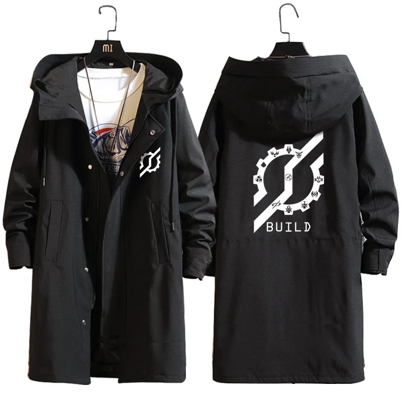 Anime Kamen Rider Printed Zipper Trench Long Coat Jacket Hooded Hoodies Cosplay Men Women Customized Cloaks