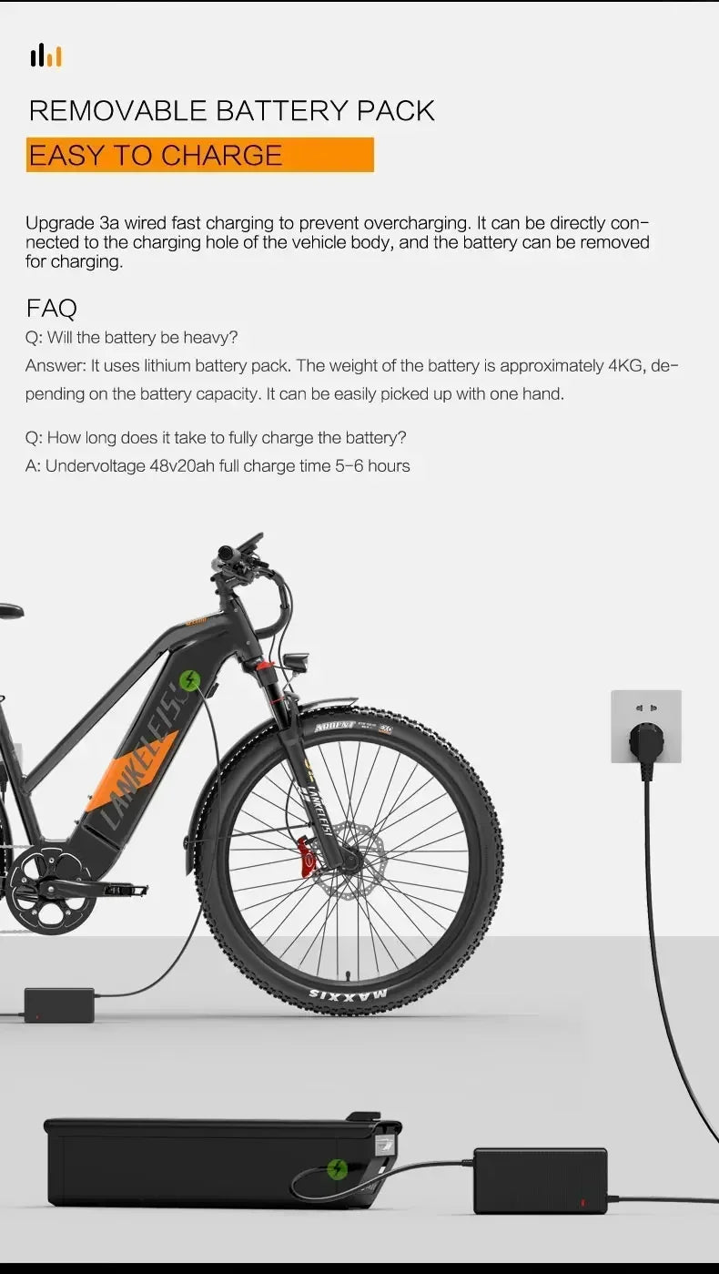 MX600 Electric Bicycle 500W motor Mountain e-bike 48V 20Ah battery 40km/h 27.5 inch tire Mountain rubber Sports Electric bike