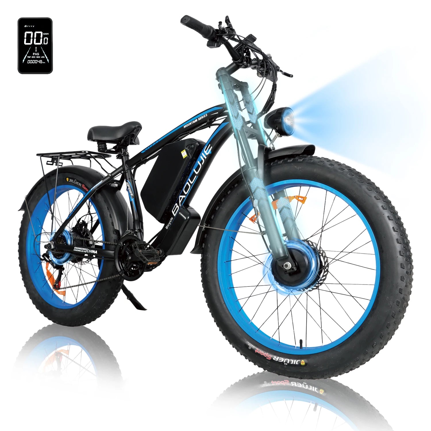 BAOLUJIE 2602 E-bike 3000W Motor 52V32AH Removable Lithium Battery Electric Bike Adult 7 Speed Electric Bicycle【1 Year Warranty】