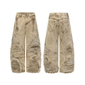 2025 New Americantrendy street hip-hop style ripped wide-leg loose jeans