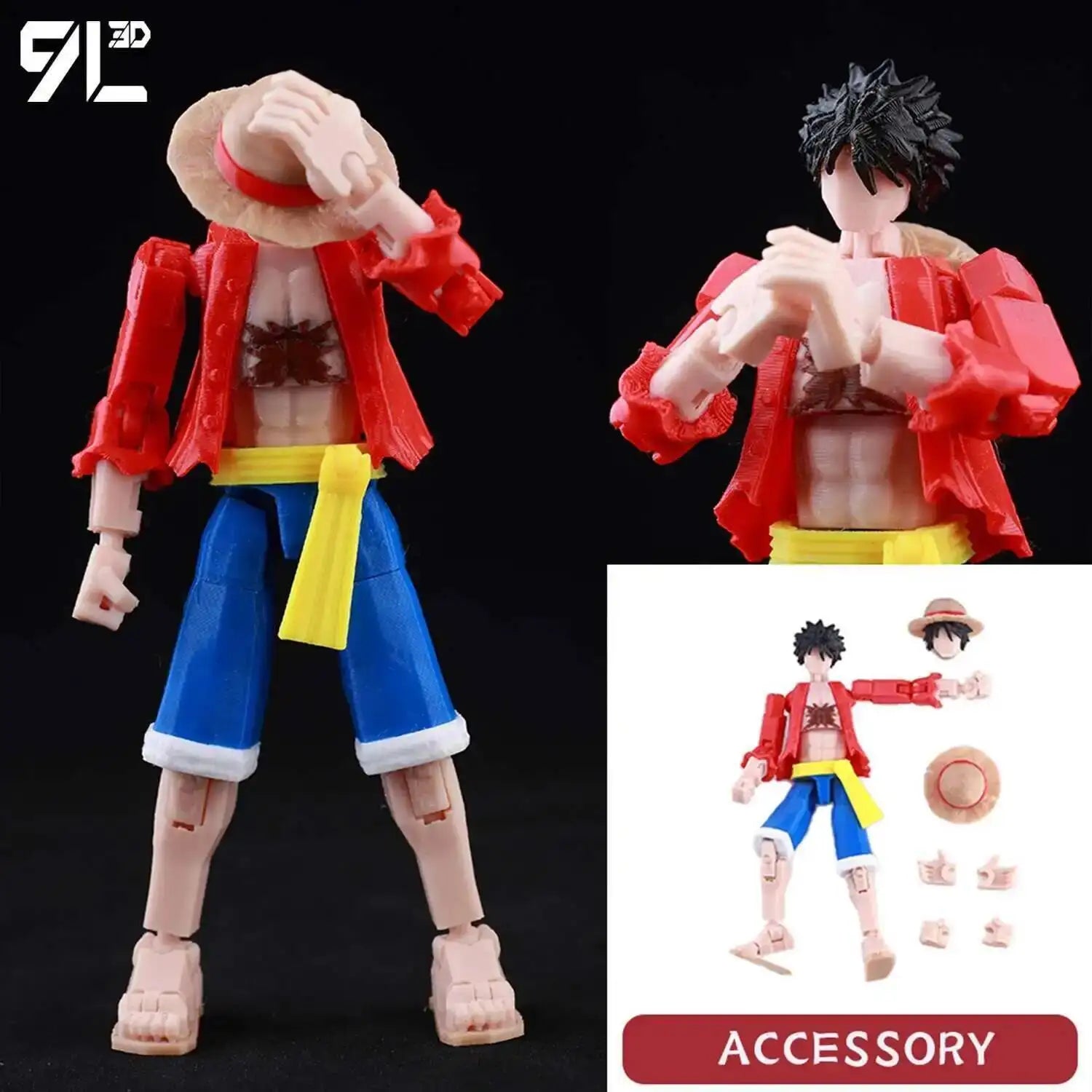 9L3D Printed Anime One Piece Naruto Demon Slayer Dummy13 Lucky T13 Movable Shapeshift Action Figures Mannequin Toys Collectors