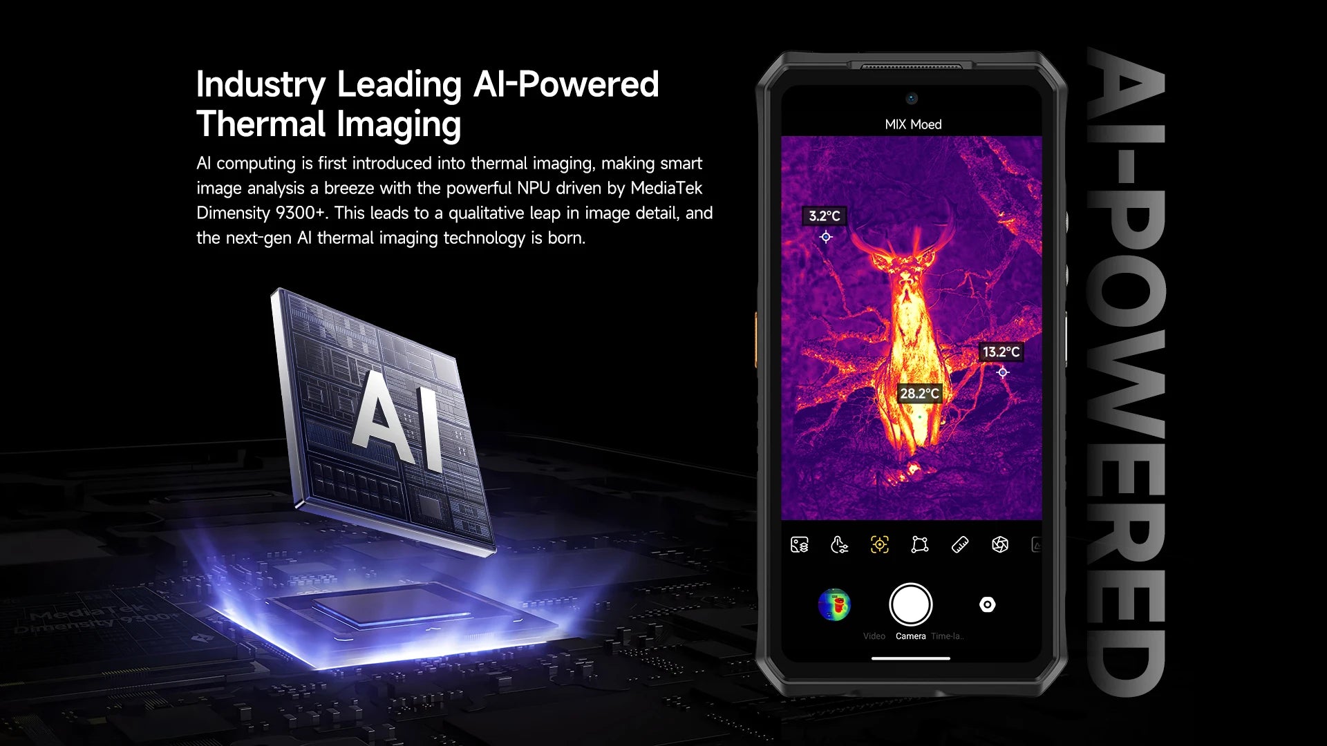 Ulefone Armor 28 Ultra 5G AI Thermal Imaging Rugged Phone 1TB ROM 32GB RAM Dimensity 9300+ Android AMOLED 6.67" Smartphone