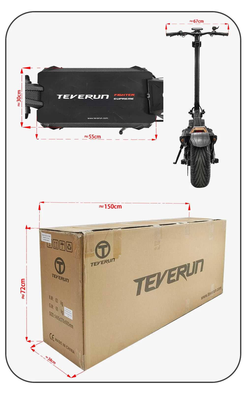 TEVERUN Fighter Supreme+ 7260R V4 2500W*2 Dual Motor 72V 60Ah Battery 4inch Display 4Pistons Brake 13inch Tire Scooter