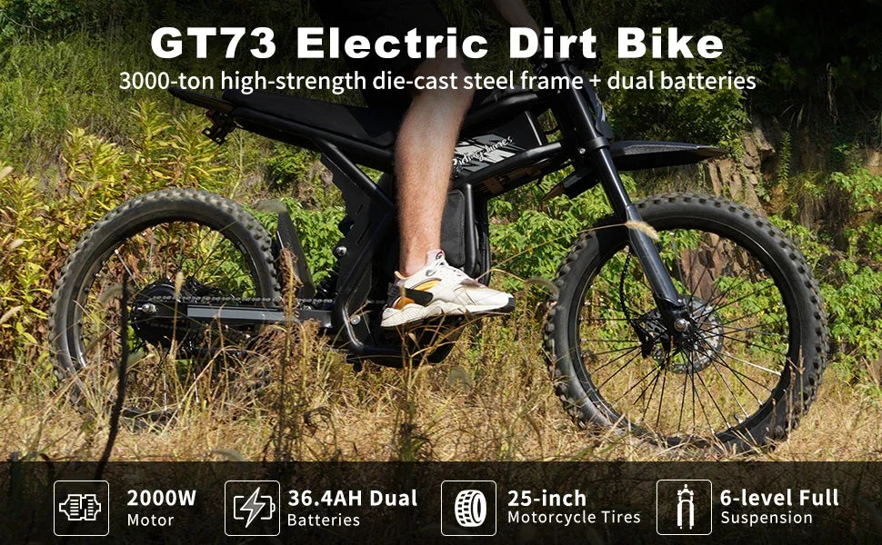Eu Warehouse GT73 2000w 48V  36.4Ah Ebike Electric Fat E-bike 25 Inch Off-road Tires All Terrain Electric Bikecustomcustom