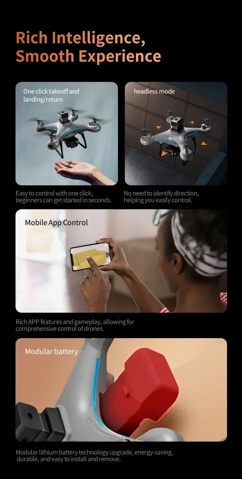 Lenovo Ky102 Drone 8k Hd Aerial Photography Dual Camera Brushless Quadcopter Obstacle Avoidance Optical Flow Aerial Rc Drone