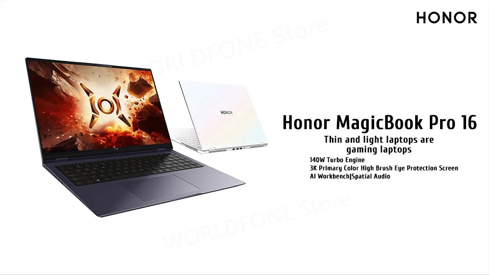 HONOR MagicBook Pro 16 HUNTER Gaming E-Sports Laptop Ultra5/Ultra7 24G/32GB 1TB RTX4060 165Hz 3K Screen Notebook IPS 16" PC