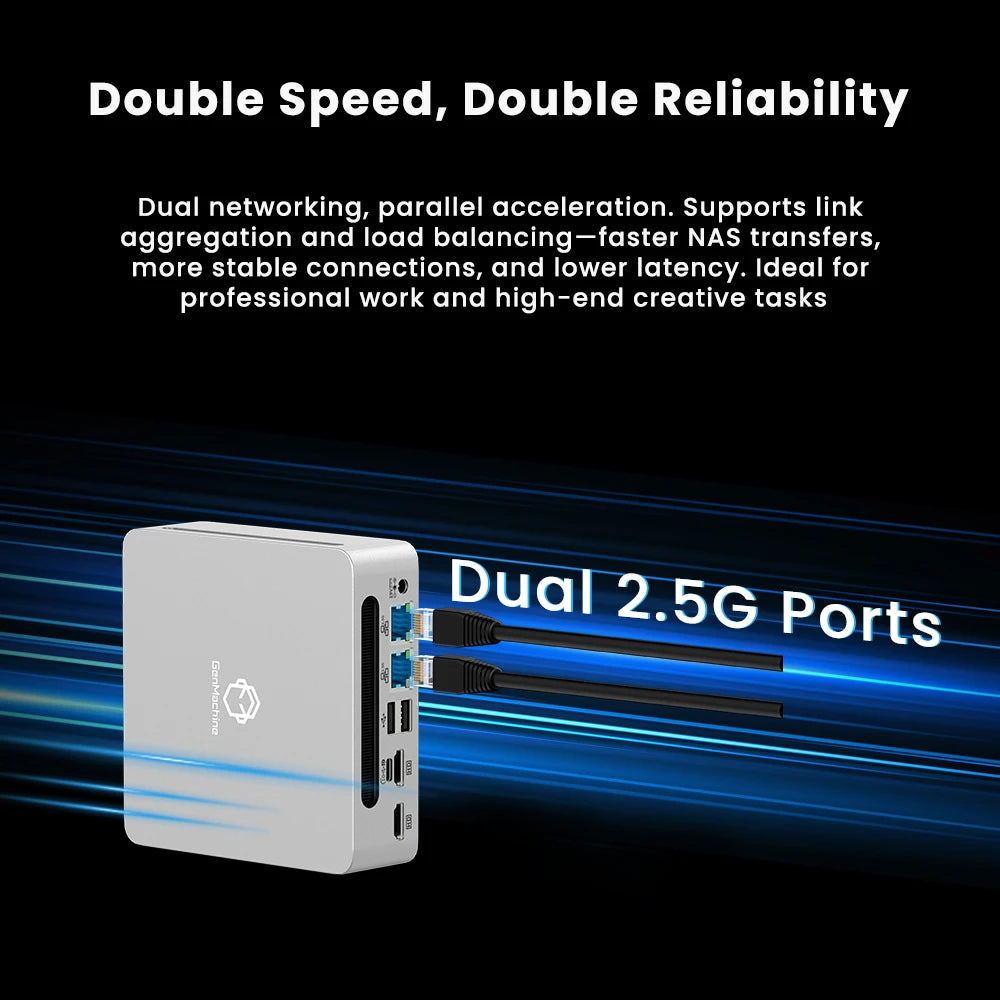 GenMachine AMD Ryzen 5 6600H Mini PC Diy Gaming Computer 4.5GHz 45W 6 Core 12 Thread Windows 11 DDR5 16G 6400Mhz 2.5G LAN USB4