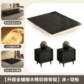European Style Simple Bed Frame Double Storage Headboard Queen Bed Frame Full Size Nightstands Cama Moderno Lujo Home Furniture