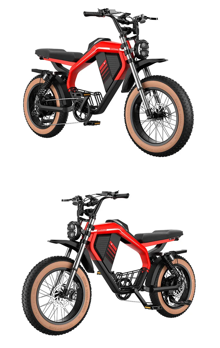 E-Bike 1500W Motor 52V20AH All-terrain Fully Suspended Off-road Motorcycle Electric Bike 20*4.0-inch Fat Tire  Electric Bicycle