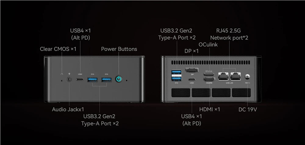 MINISFORUM UM890 UM880  UM790 Pro XTX Gaming PC Ryzen 9 7940HS 8945HS 2*DDR5 5600MHz 2*PCIE WiFi6 Win11 Desktop Computer Mini PC