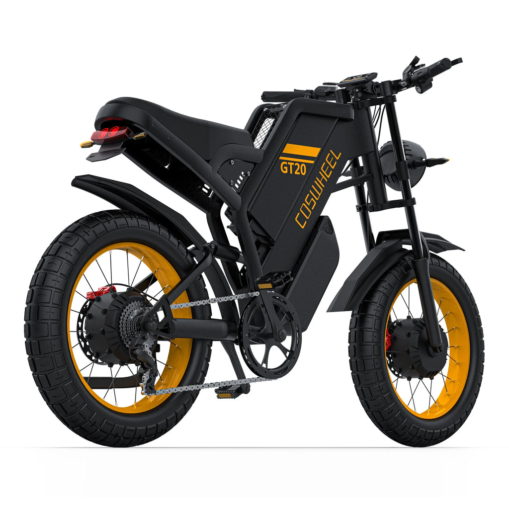 SLDBK GT20 Pro Dual Motors E-Mountain Bike for Adult 48V 25+15Ah Dual Batteries Dual Suspension 20" Fat Tire Off-Road E-bike