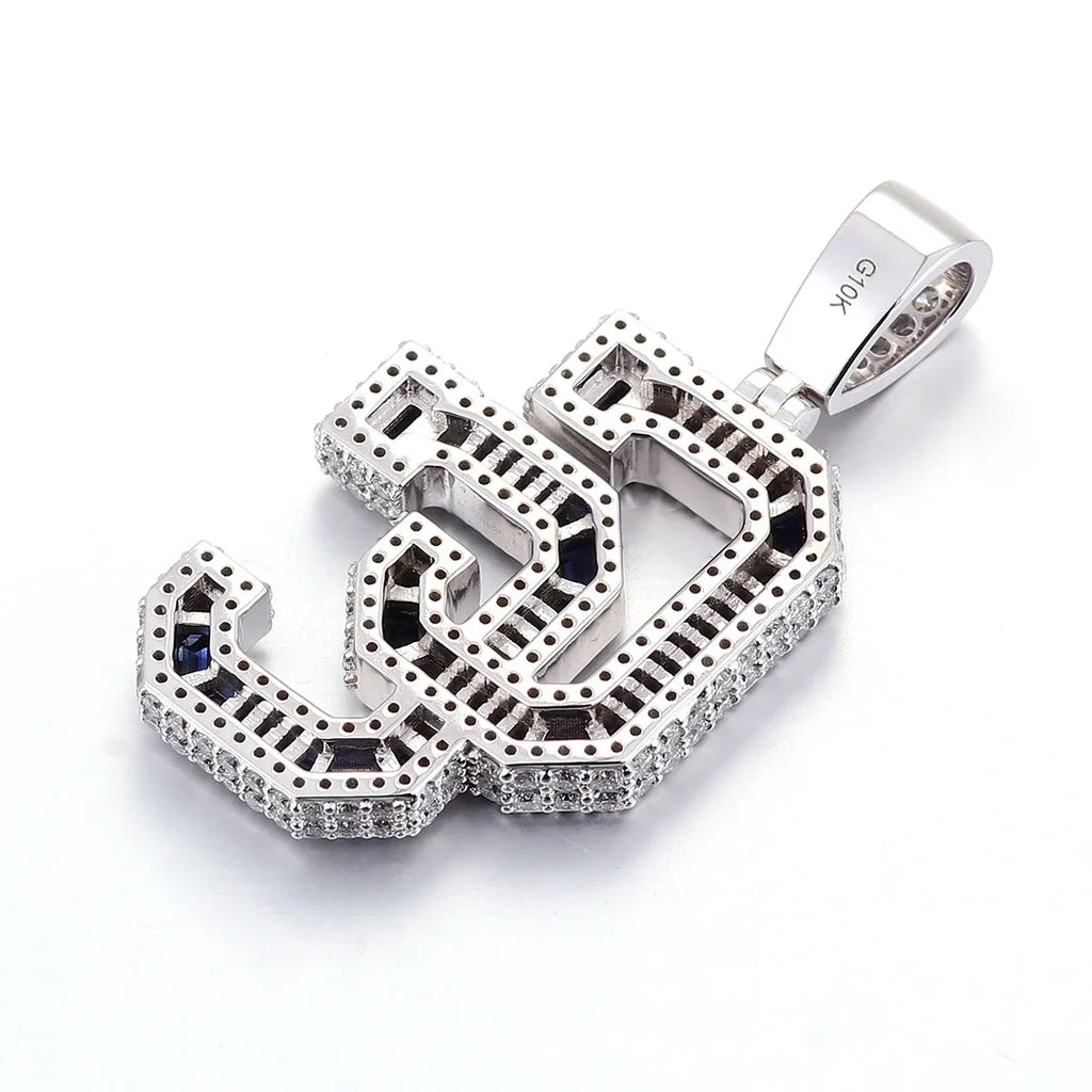 Provence Moissanite Hip Hop Pendant for Men Double C Letter Custom Jewelry 10K Gold Rapper Pendant Miami Rock Pendant for Women