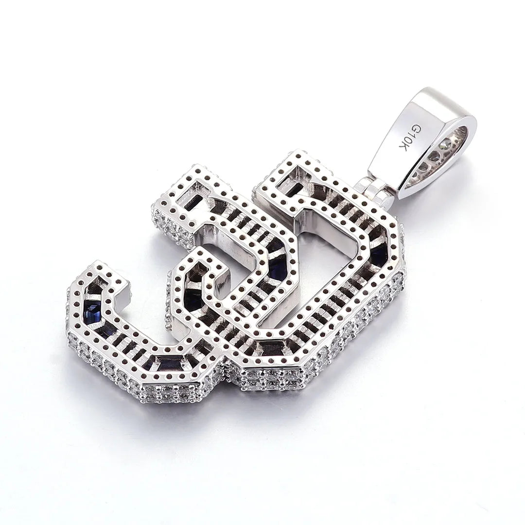 Provence Moissanite Hip Hop Pendant for Men Double C Letter Custom Jewelry 10K Gold Rapper Pendant Miami Rock Pendant for Women