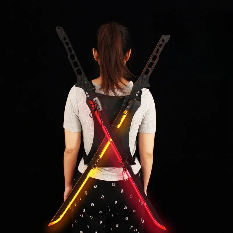 80/108cm Cyberpunk Katana Acrylic Luminous Sword Knife Anime Cosplay Prop Real Size Japanese Katana Samurai Sword Sabre Kid Toy