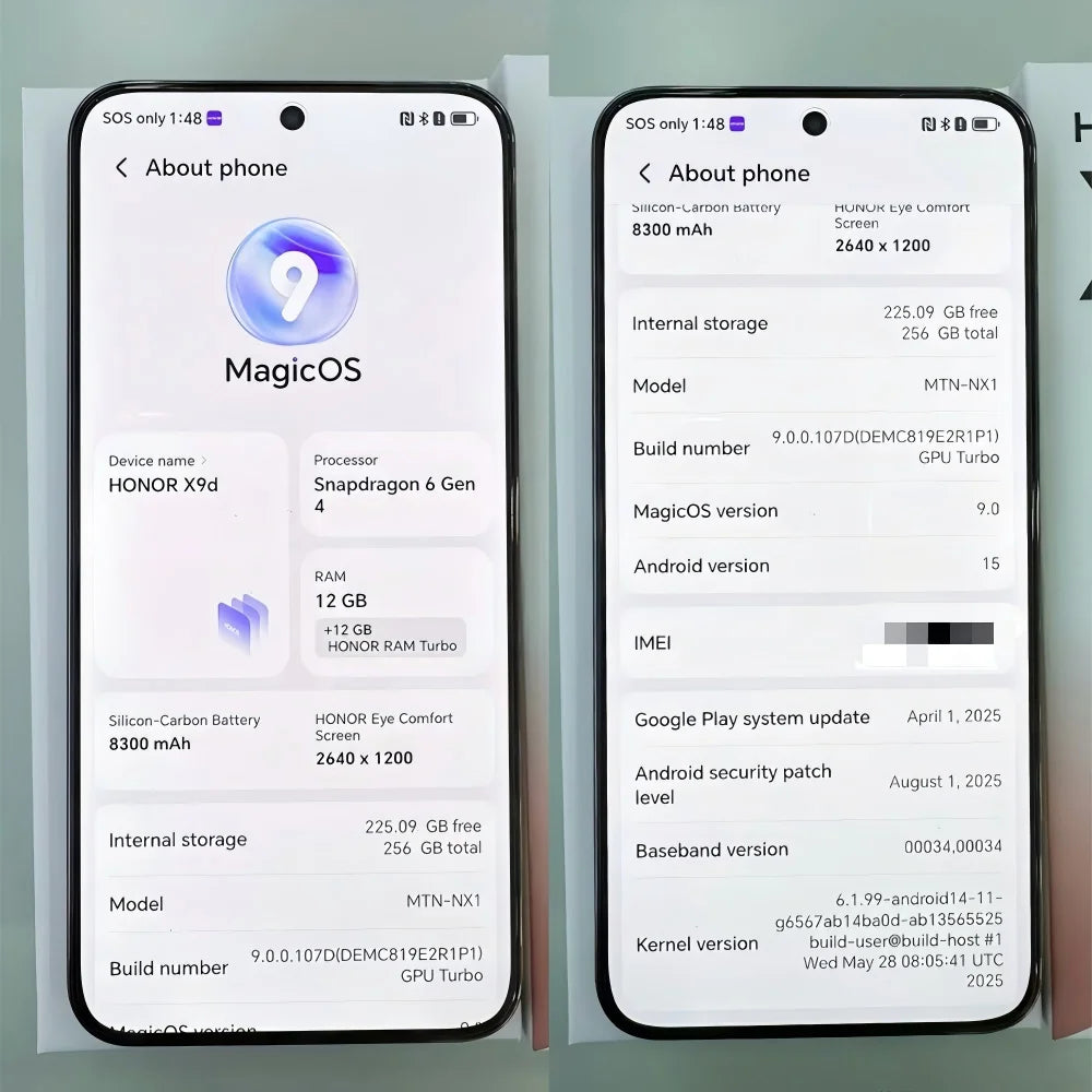2025 New HONOR X9d 5G Global Version 6.79" 120Hz Super AMOLED Display 108MP OIS Cameras 8300mAh 3-day Battery Android15 Dual SIM