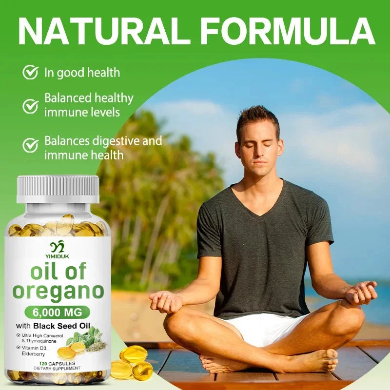 Yimiduk Oregano Oil Extract Softgels - Powerful Herbal Supplement for Immune, Respiratory & Digestive System Support