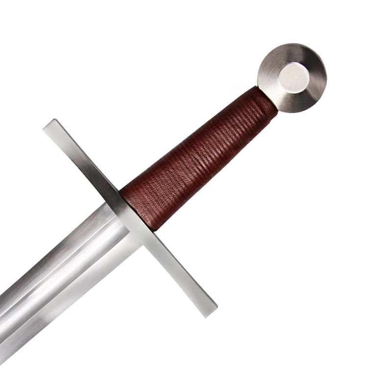 Medieval Sword Replica, Spring Steel,European Sword, Professional Training Sword, Genuine Cowhide Sheath,Arming / Knightly Sword