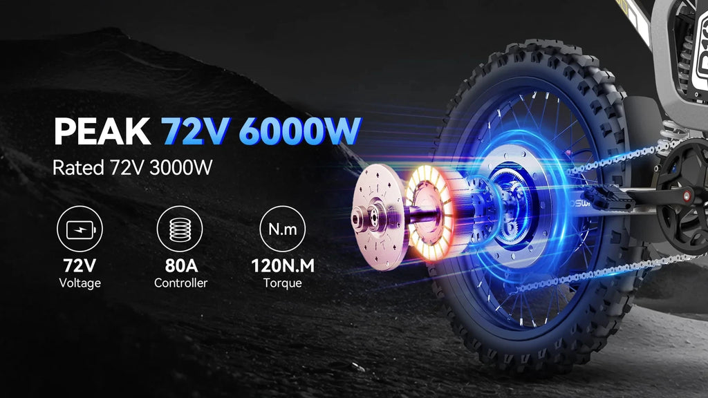 Coswheel R19 Electric Bike 6000W Motorcycles 72V 40AH Battery Dirt Mountain Bike Lightweight Off-Road EBike For Adult
