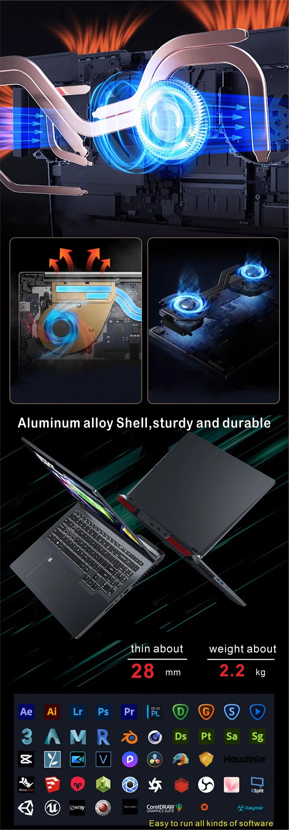 Hot Sales Brand New 16 Inch I9 12900H 14 Core RTX4060 8G Graphics Card Ultrabook Rj45 Gaming Aluminum Laptops