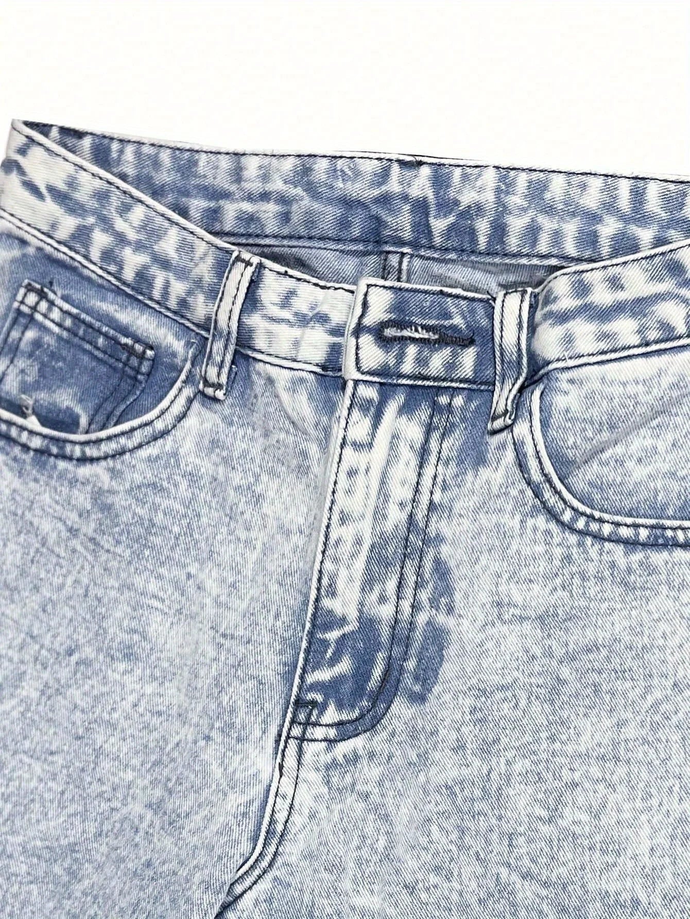 Casual, simple, cute, and sweet jeans for girls, featuring pink bow embroidery and washed denim, suitable for vacation wear.