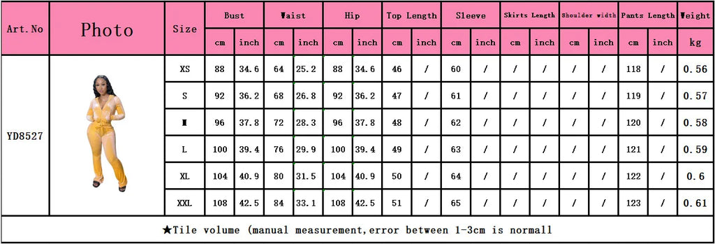 Women Autumn Two Piece Outfits 2 Piece Velour Tracksuit Velvet Sweatsuits Zip Up Hooded Jacket Bodycon Flared Pants Jogger Sets