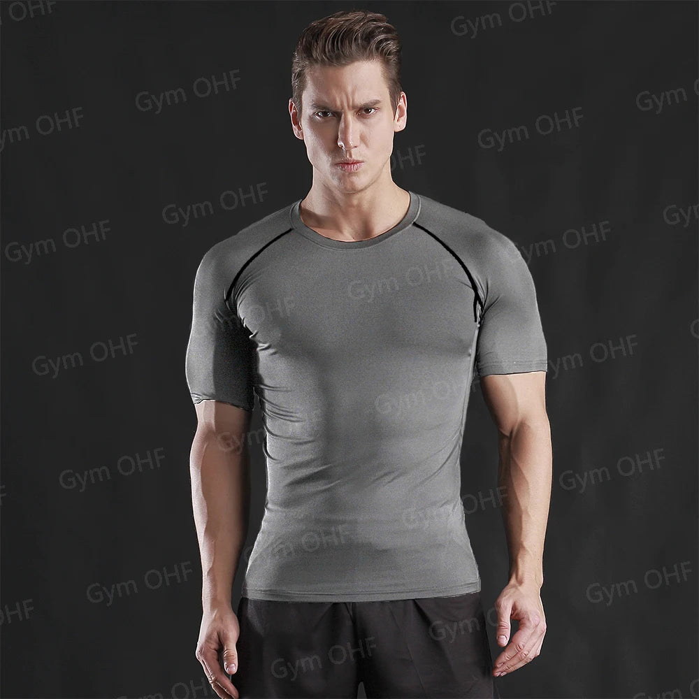 Anime Baki Sport Suits Runing Compression Shirt Shorts Sets Gym Fitness Jogging Training Rashguard Sportwear 2 in 1 Mens