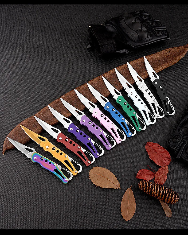 Portable Stainless Steel Shape Knife Camping Self Defense Outdoor Survival Supplies Tools Foldable Pocket Knife Mini Key Knife