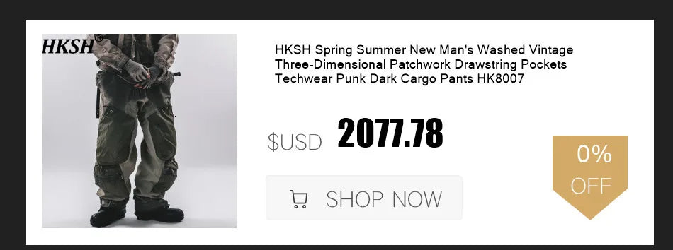 HKSH Autumn New Men Tide Dark Vintage Stylish Damage Waxed Denim Pants Handmade Hole High Street Jeans Straight Chic Ins HK17722