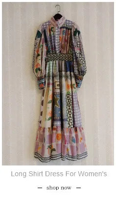 Women Casual Midi Shirt Dress Long Sleeve New Comings Fashion Design Cartoon Print Lady Streetwear Flower Vestidos Large Size