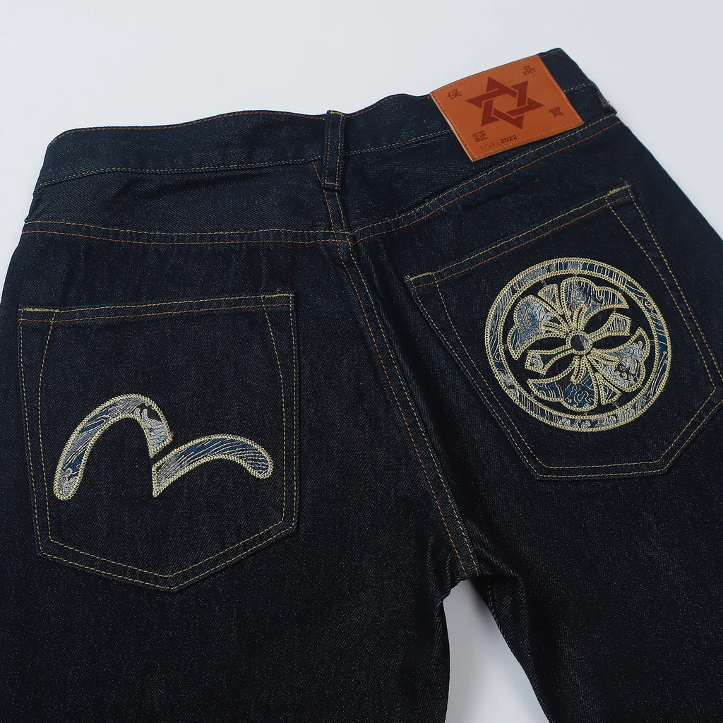 Men Embroidery Denim Shorts Black Hiphop Jeans Pants Cherry Blossom Dragon Totem Washed Zipper Cotton Summer cherry blossoms 024
