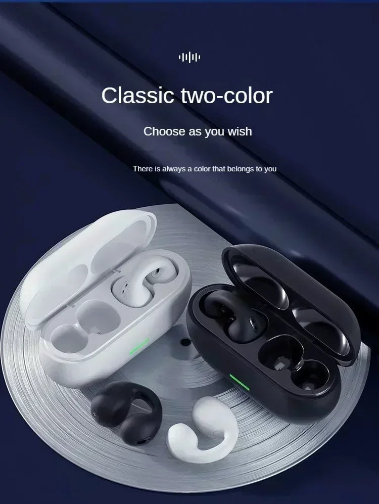 T75 Fone Bluetooth Headset 5.3 Wireless Air Conduction Headphones Clip Ear Music Noise Canceling HD Call Sports Gaming Earphone