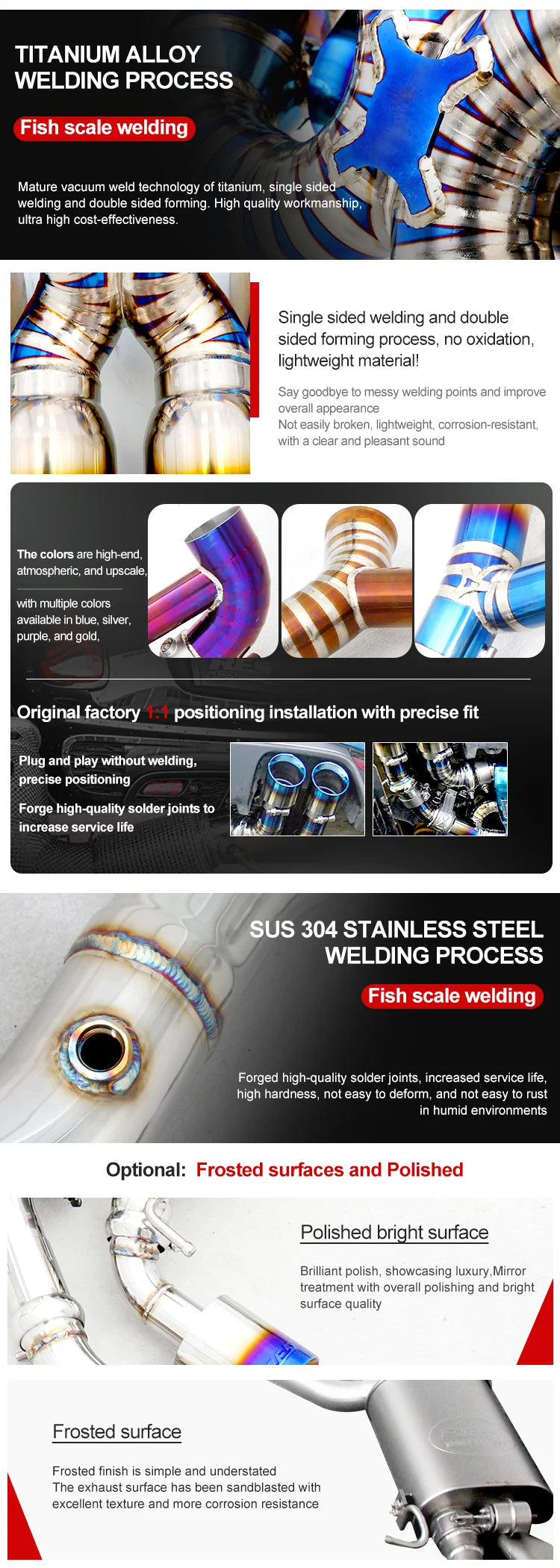 Customized Motorcycle Muffler Exhaust Pipe Motor Racing Modified Parts & Accessories for  V4 V4S V4R