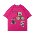 Summer Funny Cartoon Anime T Shirt Men Half-sleeved Pure Cotton Round Neck Tops Tees Hip Hop Streetwear Oversized T Shirt Women