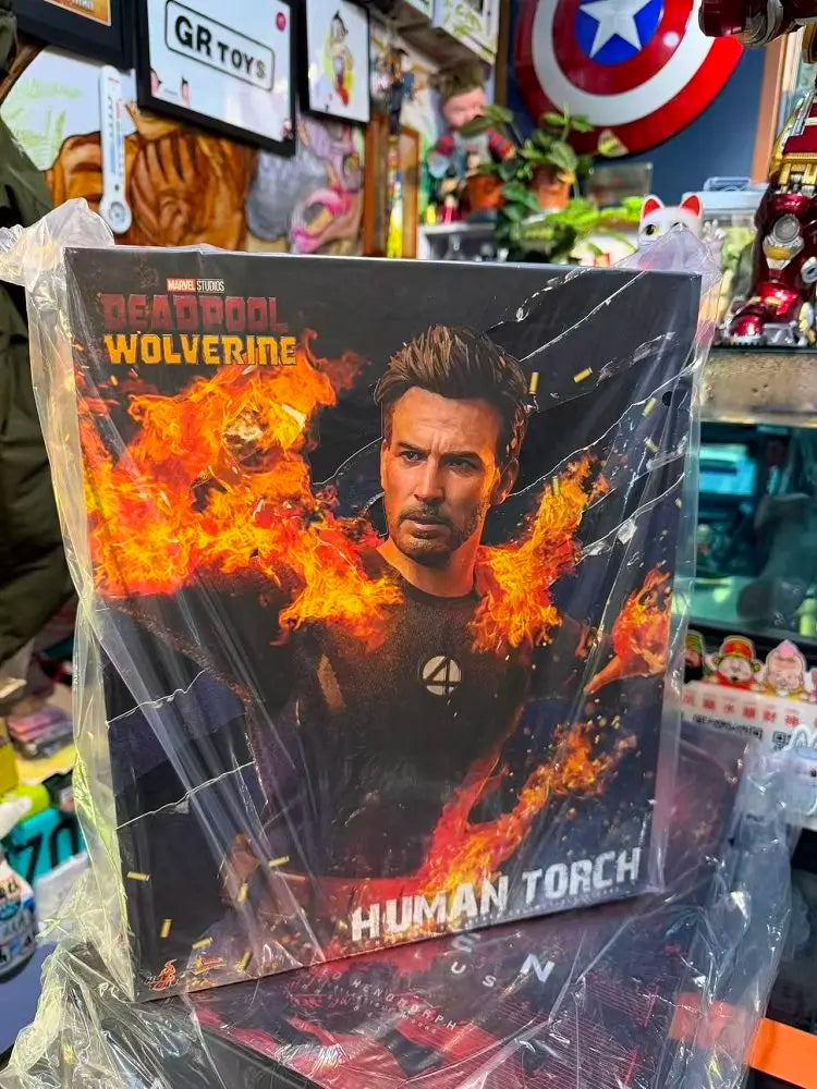 Hottoys MMS789 Marvel Human Torch Action Figure - Collectible Detailed Movie Model Deadpool & Wolverine Adult Collectors Item