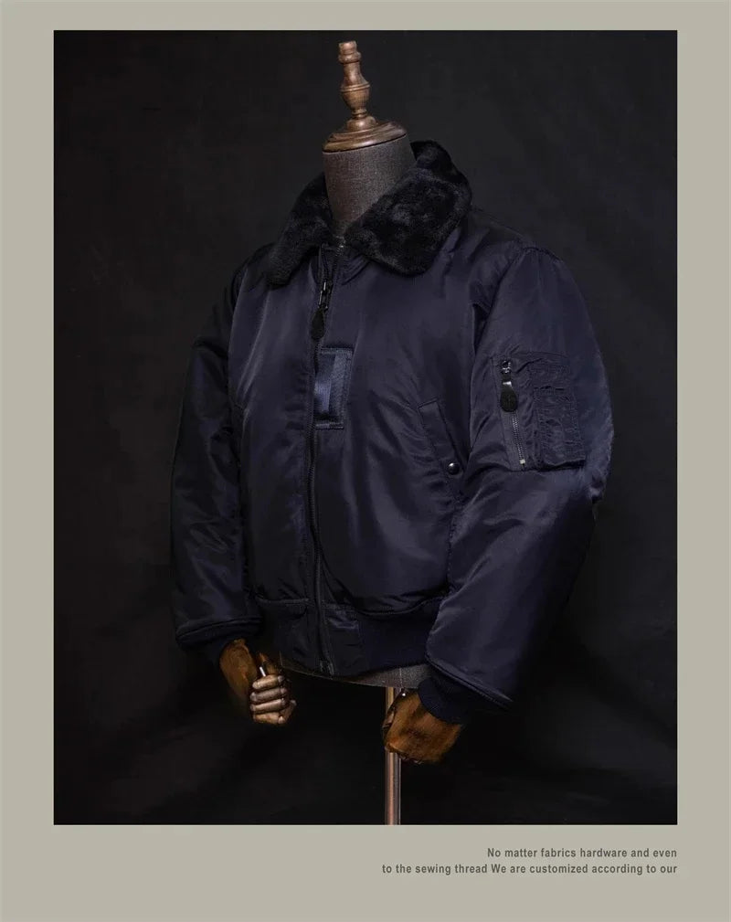 Flight Red Tornado B-15C Jacket Heavy Duty Wool Insulated Coat Winter Men Windbreaker With Fur Collar 2026ss design