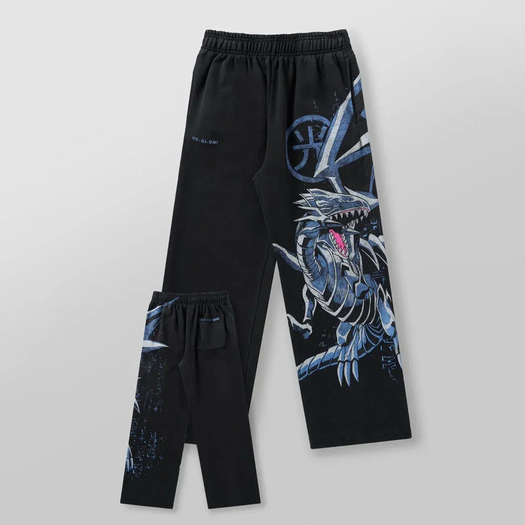 Yu-Gi-Oh Y2k Pants Kaiba Print Baggy Jeans Men Elastic Waist Streetwear 2000s Joggings Casual Pants Gym Trousers Men Clothing