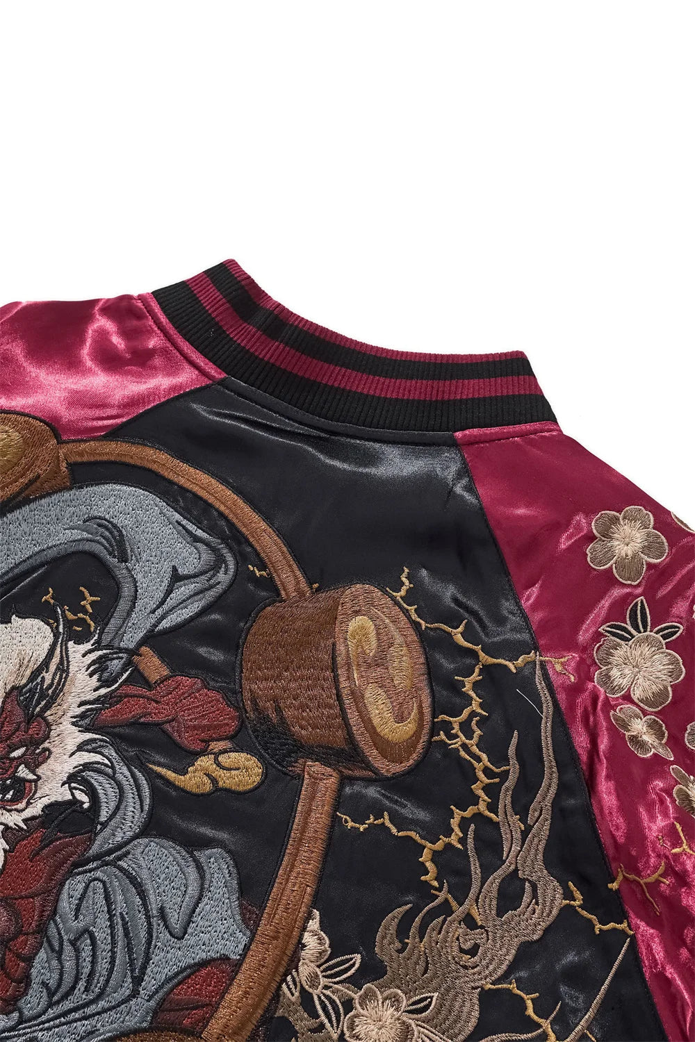 Japanese Anime Demon Embroidered Zipper Jacket Autumn Streetwear Hip Hop Men's Harajuku Baseball Coat Clothing